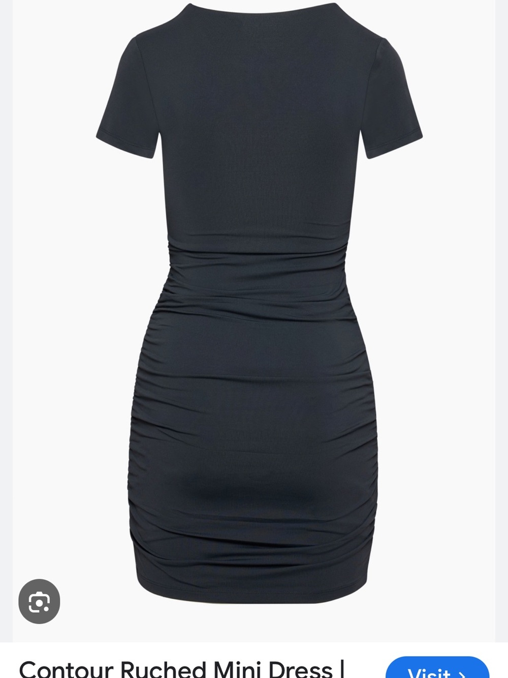Aritzia Navy Contour Ruched Short Sleeve Mini Dress, size small